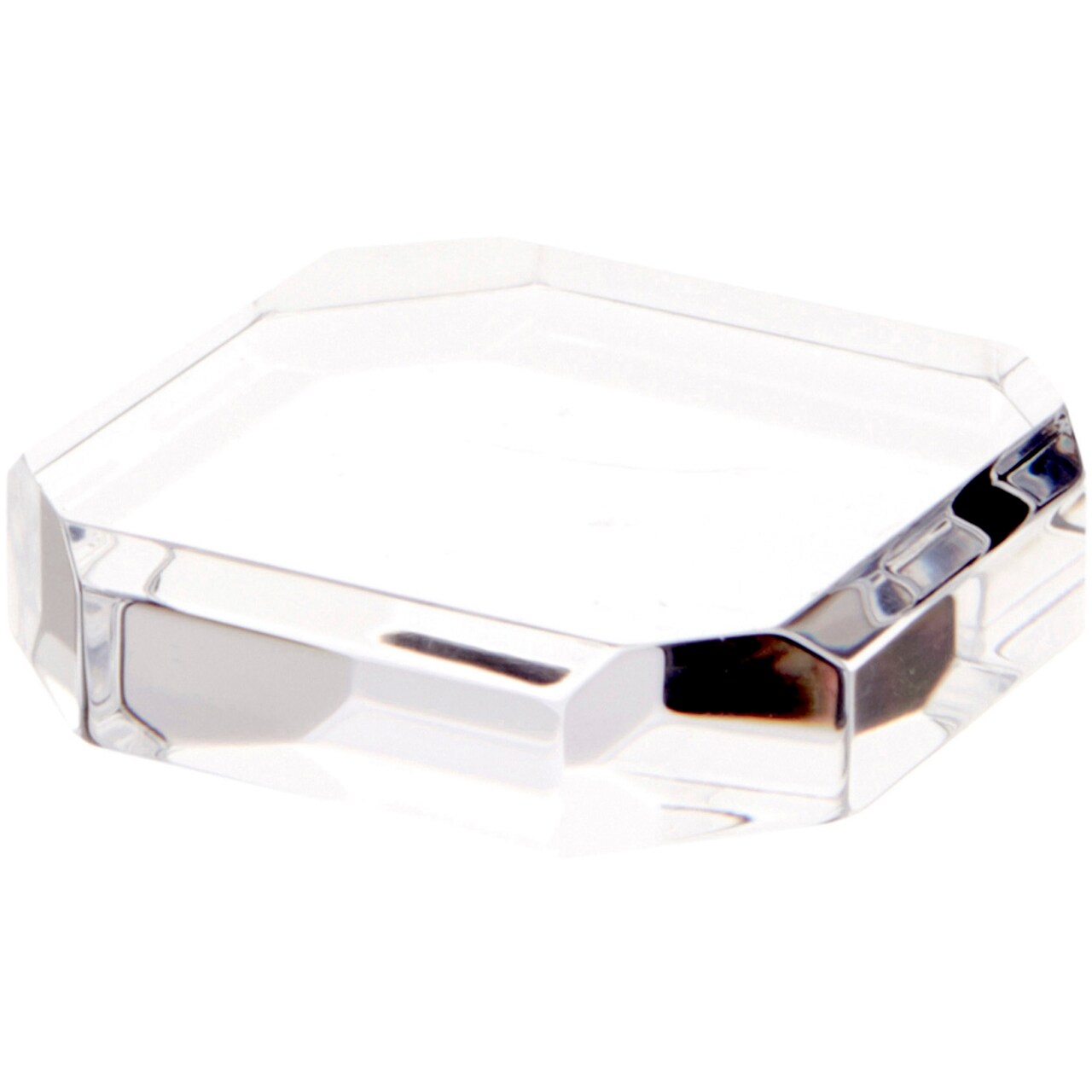 Plymor Clear Acrylic Beveled Corner-Cut Display Base, 3" W x 3" D x 0.75" H